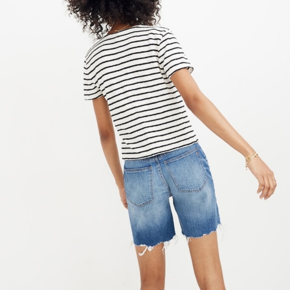 Madewell Texture & Thread Short-Sleeve Wrap Top - Picture 3 of 4